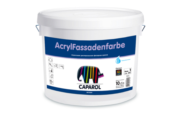 CAPAROL Краска водно-дисперсионная д/наружных работ AcrylFassadenfarbe База 1, 10 л