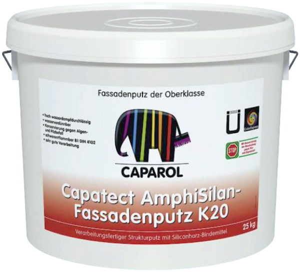 CAPAROL Декоративная штукатурка на полимерной основе Capatect AmphiSilan Fassadenputz K20 / Амфисилан Фассаденпутц К20 База 3, 25 кг 