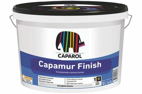 CAPAROL Краска водно-дисперсионная для наружных работ Capamur Finish  База 1, 10 л