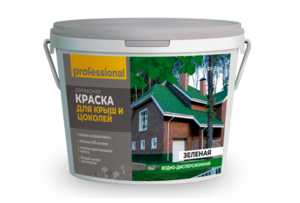 Краска для крыш и цоколей зеленая PF304 (15кг) ТМ "Professional"