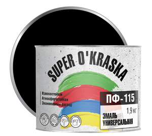 Эмаль ПФ-115 super okraska черный (1,9кг)