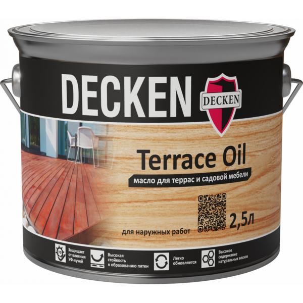 Защитное масло длоя террас DEKEN Terrace Oil|Wood дуб/2,5л 