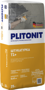 ПЛИТОНИТ Т1+ штукатурка с водоотталкивающими свойствами (25кг)