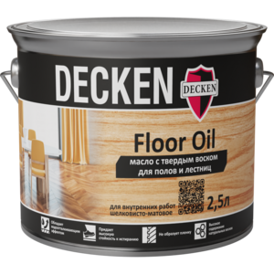 Масло с твердым воском для полов DECKEN Floor Oil/Wood орех/ 2,5л