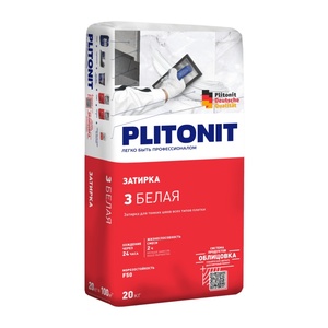 PLITONIT 3 затирка влагостойкая белая (20кг)