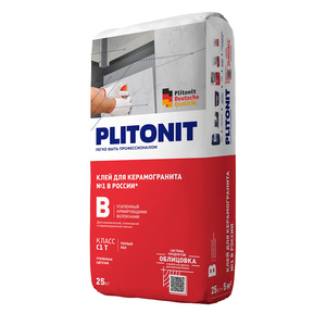 PLITONIT клей для плитки В Усиленный с армирующими волокнами класс С1 Т (25кг)