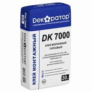 Клей монтажный гипсовый DK 7000 (30кг) Декоратор