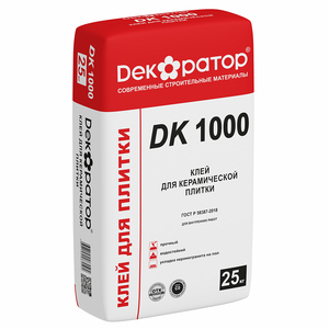 Клей для керамической плитки и керамогранита DK 1000, 25кг Декоратор