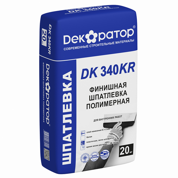 Шпатлевка финишная полимерная ДК340 KR, (20кг) Декоратор