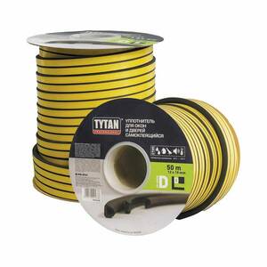 TYTAN Professional уплотнитель для окон D 50m х 12mm x 10 mm черный 