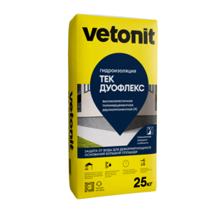 Vetonit® TЕК ДУОФЛЕКС Б двухкомпонентная высокоэластичная цементная гидроизоляция, 10кг