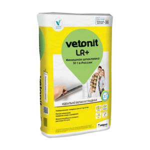 VETONIT шпаклевка weber. vetonit LR+  финишная полимерная белая для сухих помещений 1-5 мм (22кг) 