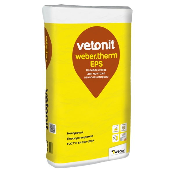VETONIT клеевая смесь Weber.Therm EPS для монтажа пенополистирола 25 кг