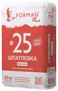 Шпаклевка гипсо-полимерная белая FORMAN 25 (20кг)