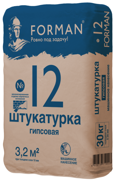 Штукатурка гипсовая машинного нанесения FORMAN 12 (30кг)