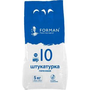 Штукатурка гипсовая ручного нанесения 5-30мм FORMAN 10 (5кг)