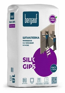 Шпаклевка Bergauf Silk Gips финишная на гипсовой основе, 18кг