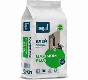 Клей для всех видов плитки и любых оснований Bergauf Maximum Plus, 5 кг 