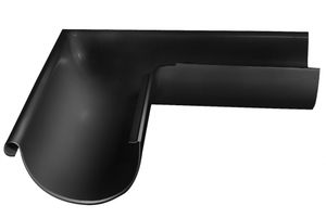 Угол желоба внешний, 90гр. 125/90 (RAL 9005 (Черный)) Grand Line