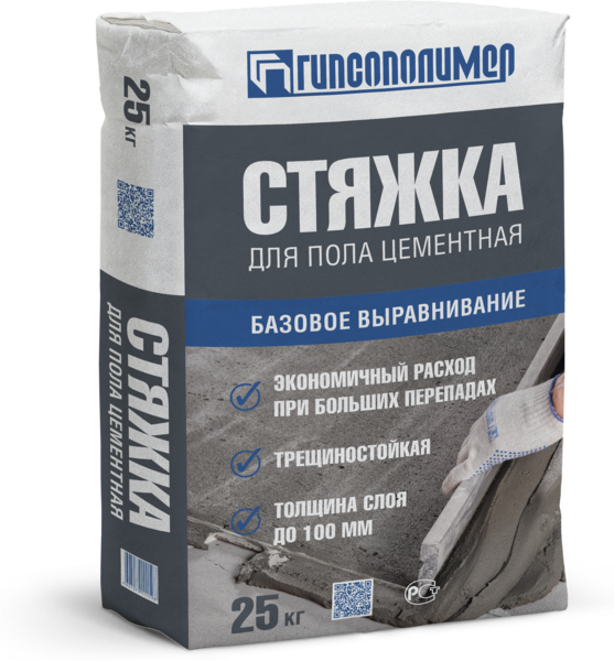 Стяжка цементная для пола Гипсополимер 25кг купить по лучшей цене в Перми