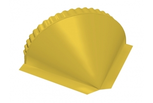 Заглушка к полукруглому коньку конусная 0,45 РЕ с пленкой RAL 1018 цинково-желтый  Grand Line