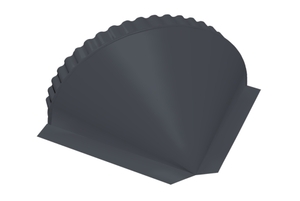 Заглушка к полукруглому коньку конусная 0,5 Satin с пленкой RAL 7024 Мокрый асфальт Grand Line