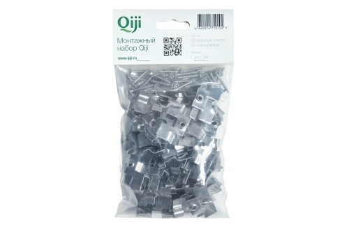 Монтажный набор Qiji Premium № 2 (50 винтов, 50 рядных клипс из нержавеющей стали) 