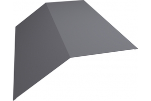 Планка конька плоского 190х190 0,5 Satin с пленкой RAL 7004 сигнальный серый Grand Line