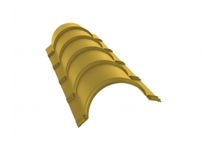 Планка конька полукруглого 0,45 РЕ с пленкой RAL 1018 цинково-желтый  Grand Line