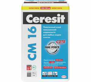 Клей Ceresit СМ 16 (25кг) плиточный для керамогранита снаружи