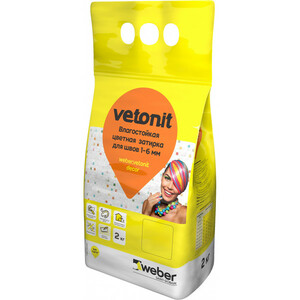 Vetonit® декор затирка 6 серый для межплиточных швов 1-8 мм, 2 кг 