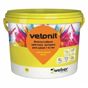 VETONIT затирка Weber.Vetonit Decor 6 серый для межплиточных швов 1-8 мм, 15 кг 