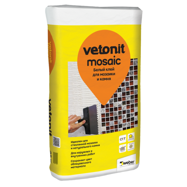 VETONIT Mosaic белый клей для мозаики и камня, 25кг