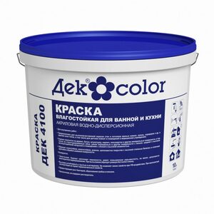Краска водно-дисперсионная для ванной и кухни ДЕК 4100 (5 л) Декоратор