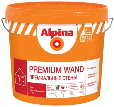 Краска ВД Alpina EXPERT Premium Wand / Премиальные стены База 3, 2,35 л