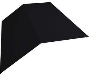 Планка конька плоского 190х190 0,45 PE с пленкой RAL 9005 черный Grand Line