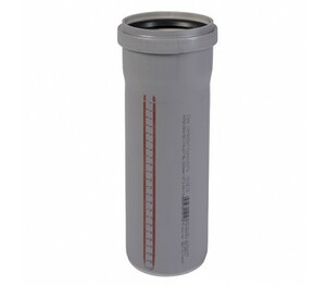 Труба РР серый Дн110*2,7 б/нап L=2м в комплекте (60/4) Ostendorf 