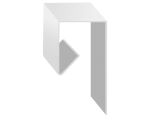 Планка завершающая сложная-2,00м 0,45 ПЭ 20x40x20x80 (спецзаказ) (сигнально-белый (RAL 9003))