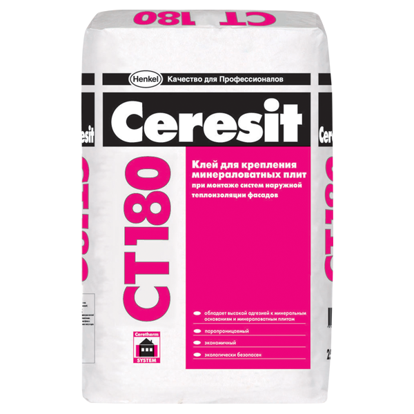 Клей Ceresit СТ 180  для минераловатных плит (25 кг)