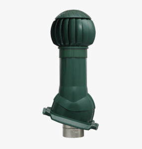 Комплект с приточным вентиляционным клапаном, изолированный, кровли фальцевые и гибкие черепицы Ø150/160мм зеленый