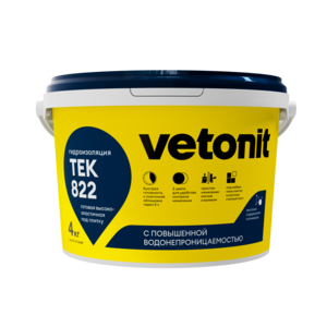 Мастика гидроизоляционная Vetonit® Тек 822, розовый, 4 кг 