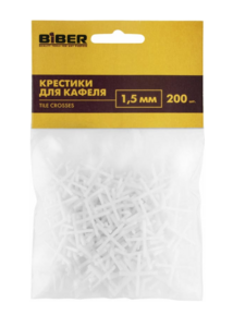 Крестики для кафеля БИБЕР 1,5мм (200шт) 