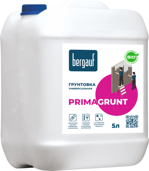 Грунтовка Bergauf PRIMAGRUNT МОРОЗОСТОЙКАЯ универсальная, 5л