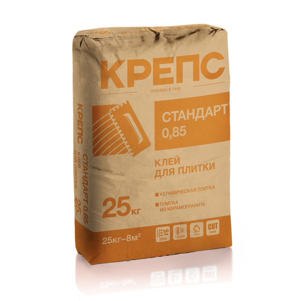 Клей для плитки Крепс Стандарт New 0.85  (25кг)