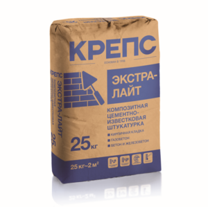 Штукатурка цементно-известковая Крепс Экстра-лайт (25 кг)