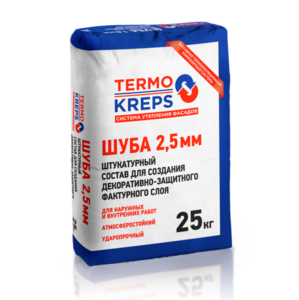 Штукатурка декоративная финишная Крепс TERMOKREPS "Шуба 2 мм" (25 кг)