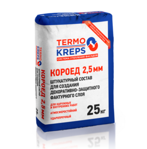 Штукатурка декоративная финишная Крепс TERMOKREPS "Короед 2,5 мм" (25 кг) *199