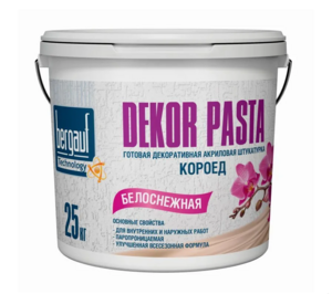 Штукатурка Bergauf Dekor Pasta "Короед" ЛЕТО-ЗИМА, 25 кг