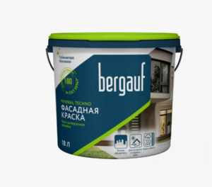 Bergauf Mineral Techno U база А Краска в/д акриловая для фасадных работ ЛЕТО-ЗИМА, 9л *63417