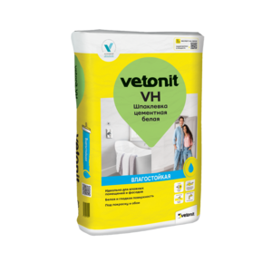 VETONIT шпаклевка цементная VH для влажных помещений белая, 20кг
